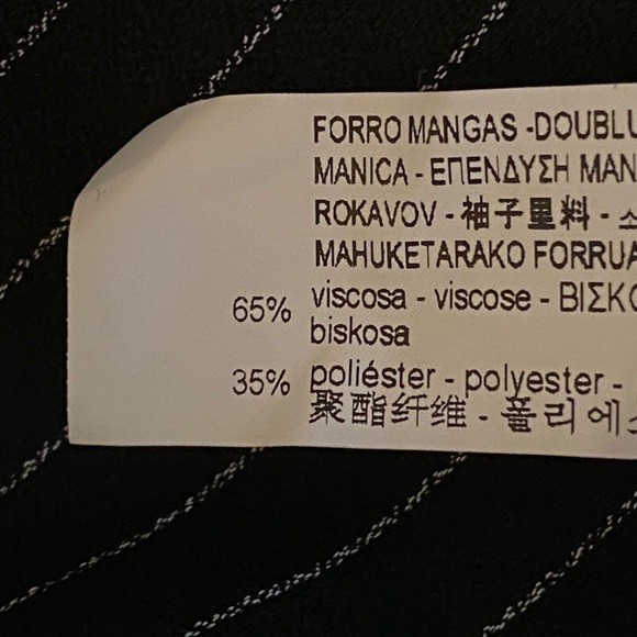 NWT. Zara Black Limited Edition Striped Oversize Blazer. Size M-L. - Picture 8 of 9